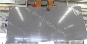 Crystal Dark Grey Quartz Stone Slabs&Tiles, Grey Quartz Stone Surface, Grey Artificial Stone Surface, Engineered Stone
