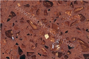 Crystal Shining Brown Quartz Stone Surface, Brown Quartz Stone Surface, Engineered Stone Walling Tiles, Quartz Stone Flooring Tiles