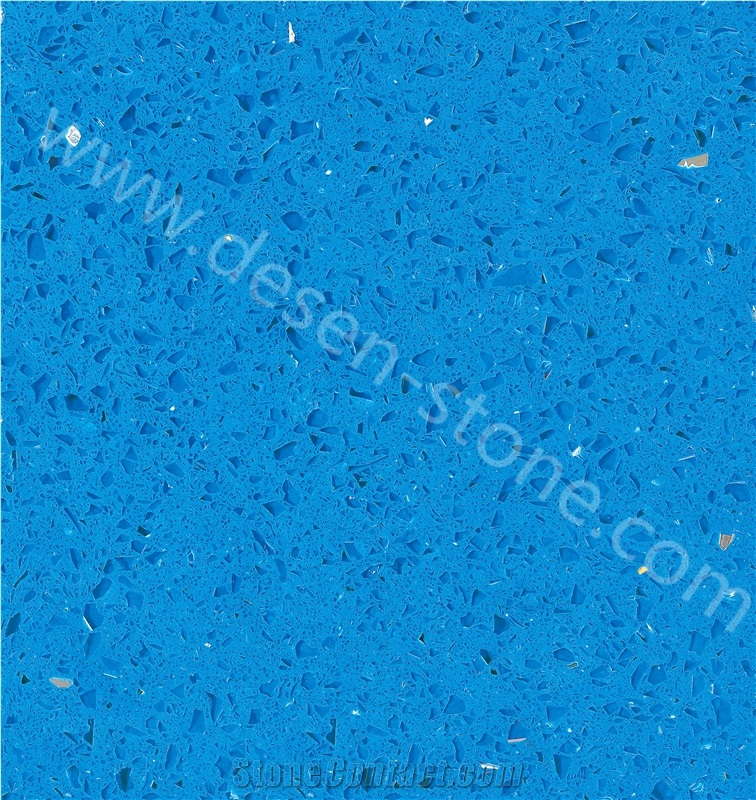 Crystal Sparkle Light Blue Quartz Surface