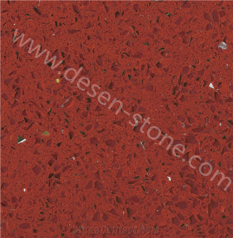 Crystal Sparkle Red Quartz Stone Slabs Tiles Red Quartz Stone