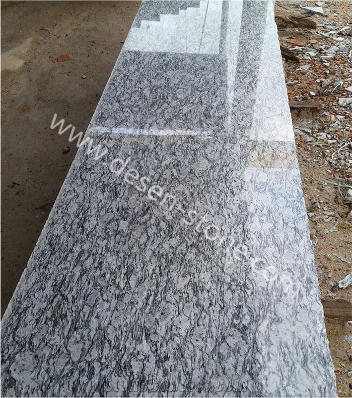 G377 Spary White Granite Tiles&Slabs, Spray White Granite Half Slabs, Seawave Flower/Wave White/Seawave Grey/ Hailang Hua/Sea Wave Flower Granite Tile