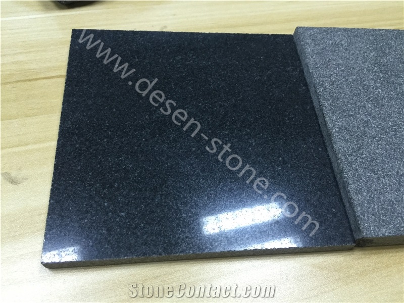 Hebei Black Granite Slabs Tiles Absolute Black Granite Floor
