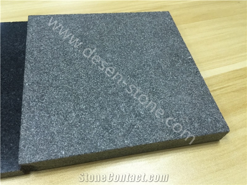 Hebei Black Granite Slabs&Tiles, Black Flamed Granite Tile, Absolute Black Granite for Flooring Cover/Countertop/Vanity Top, Black Assoluto Hebei