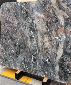 Louis Grey Marble Slabs&Tiles, Louis Gray Agate/Liac Black Color/Venice Grey/Venice Gray Marble Wall Covering Tile/Background/Bookmatch/Hotel Flooring