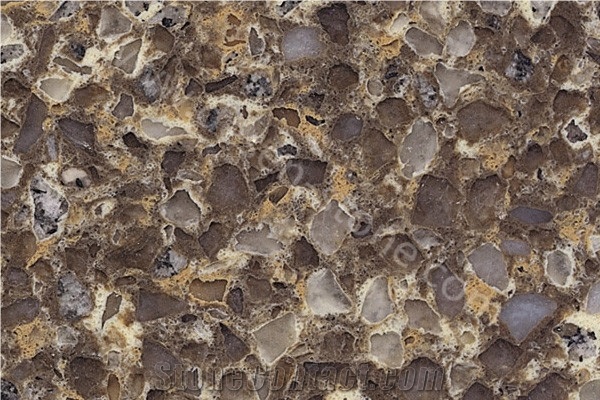 Natural Diamon Quartz Stone Slabs&Tiles, Brown Quartz Stone Slabs&Tiles, Brown Engineered Stone with Diamond, Cheap Brown Artificial Stone Countertops
