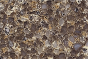 Natural Diamon Quartz Stone Slabs&Tiles, Brown Quartz Stone Slabs&Tiles, Brown Engineered Stone with Diamond, Cheap Brown Artificial Stone Countertops