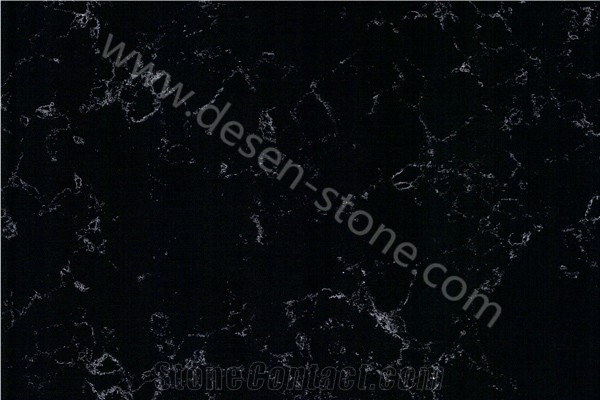 Night White Grain Quartz Stone Slabs&Tiles, Black Color with White Vein Quartz Stone Slabs&Tiles, Black Artificial Stone, Black Engineered Stone Tiles