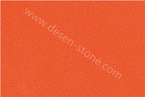 Pure Dark Orange Quartz Stone Slabs&Tiles, Orange Stone Artificial Stone/Man-Made Stone/Engineered Stone Slabs for Flooring/Solid Surface Table Top Quartz Stone