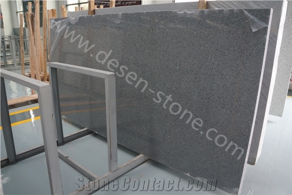 Quartz Stone Slabs&Tiles, Crystal Shinning Light Grey Quartz Stone Surface, Grey Artificial Stone Walling Tile, Engineered Stone Tiles