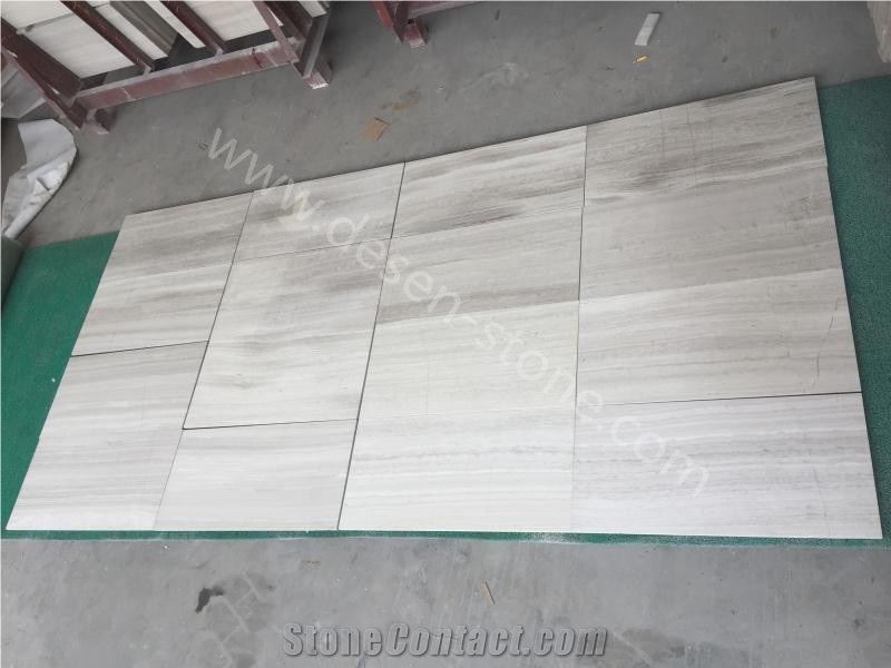 White Wooden Marble Tiles&Slabs, China White Serpeggiante Tiles, White Wood Marble Wall Covering Tiles/Flooring Covering Tiles, Wooden White Marble