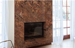 Bordeaux Fuji Granite Modern Fireplace Surround