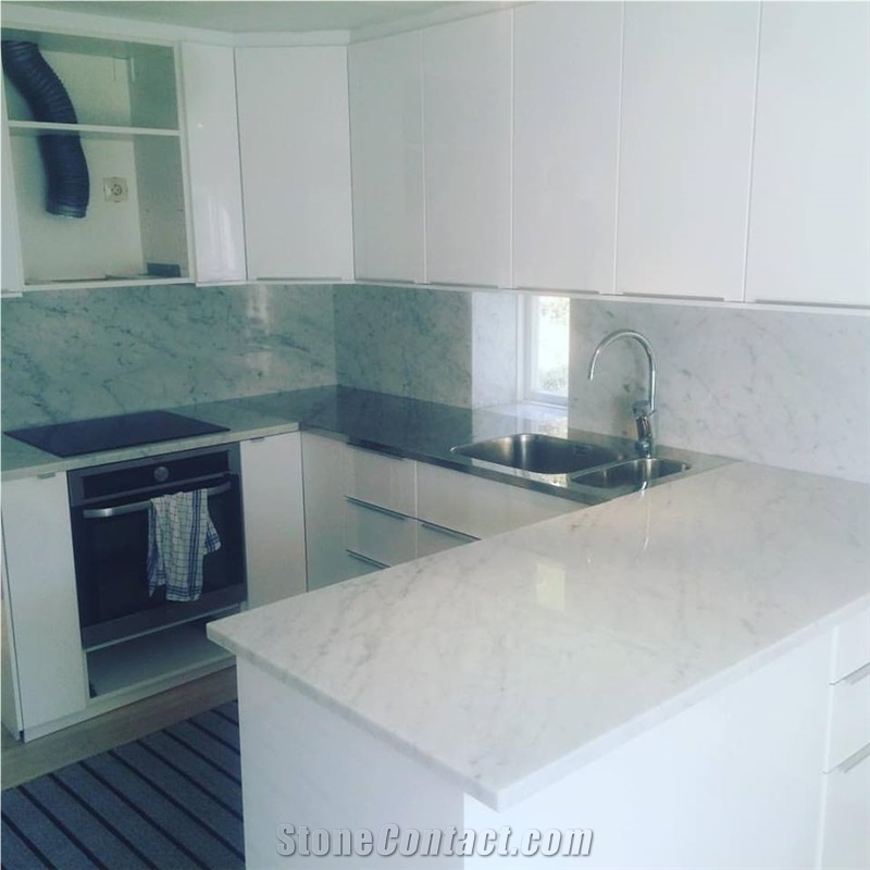 Carrara Marble Kitchen Countertop