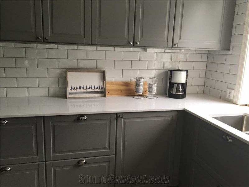 Composite Cabinets Noble Supreme White Kitchen Countertop From