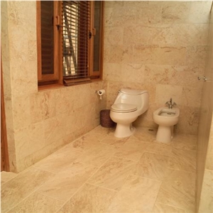 Caribbean Blond Coral Stone Bathroom Design