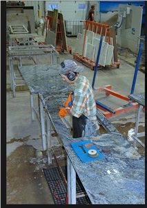 Azul Bahia Granite Countertops Fabrication Process