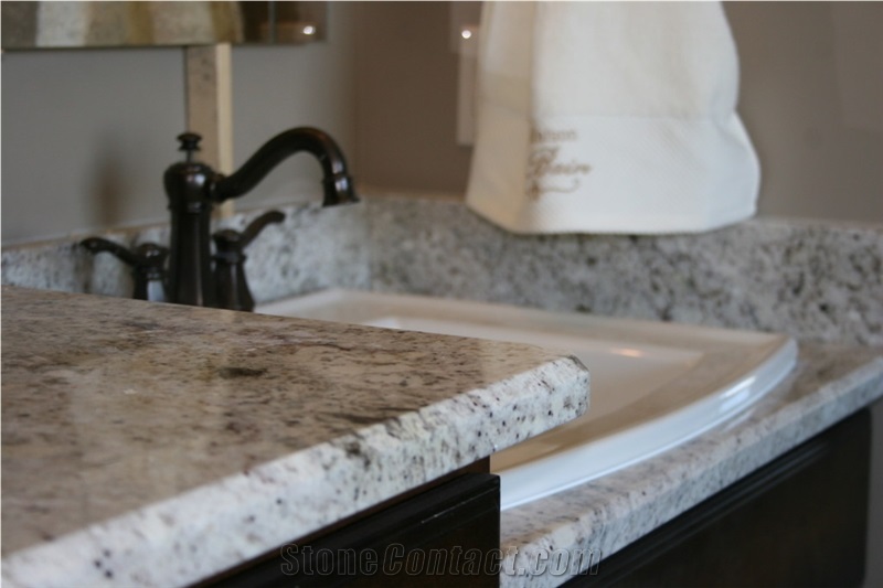 Master Bathroom with Frozen White Granite Stone