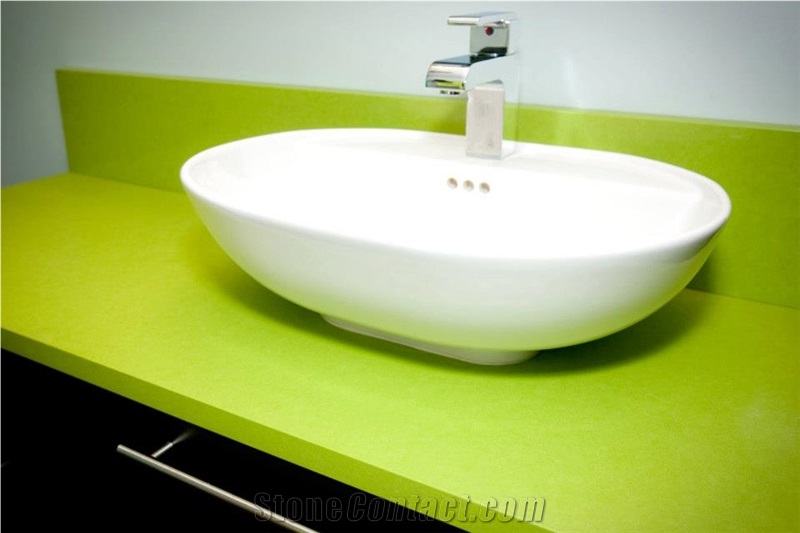 Apple Green Solid Surface Vanity Top
