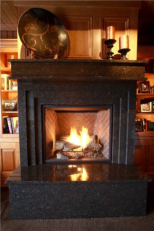 Marron Florence Granite Fireplace Design
