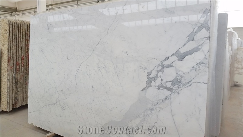 Calacatta Carrara White Marble Slabs & Tiles
