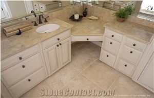 Breccia Coral Marble Master Bathroom Top