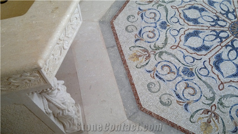 Mosaic Flooring with Palladio Stone Wrought Solid