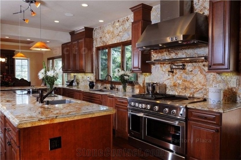 Copper Canyon Granite Kitchen Counters Full Backsplash From