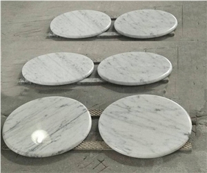 Carrara White Marble Desk Tabletop-Carrara White Marble Coffee Table-Carrara White Marble Round Tabletop and Cut to Size