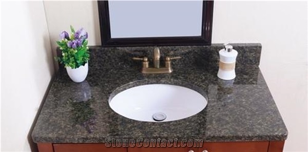 Uba Tuba Granite Vanity Tops,Low Price Brazil Green Granite for Bathroom,Verde Uba Tuba Granite Bath Counter Tops