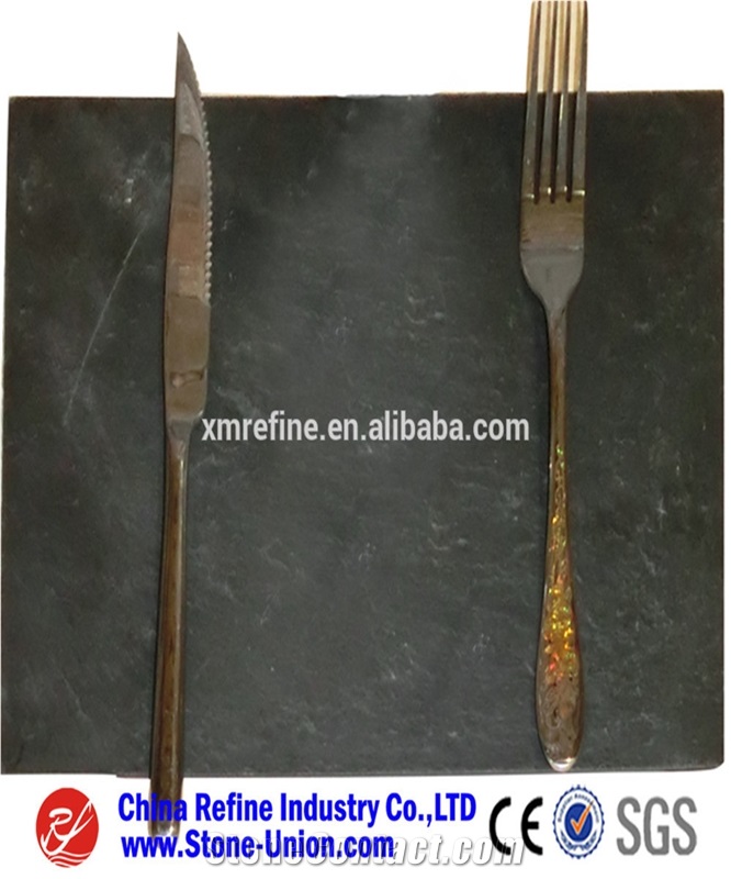 Black Slate Coasters for Sale,Kitchen Utensils,Cheap Price Slate Dinner Deserve Plate,Black Slate Plate
