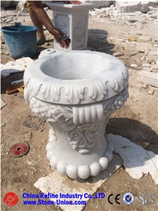Customized White Marble Garden Decoration, Handcarved Landscaping, Exterior Landscaping