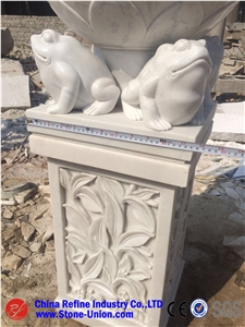 Customized White Marble Garden Decoration, Handcarved Landscaping, Exterior Landscaping