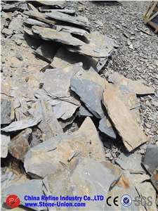 Natured Black Stepping Stone, Dark Grey Slate Flagstone,Natural Slate Flagstone, Black Slate Irregular Flagstones