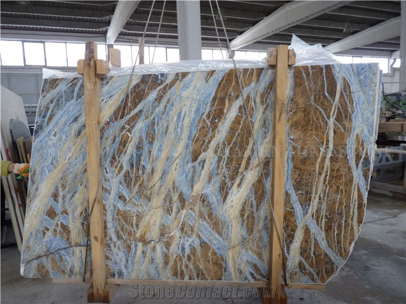 A Quality Blue Jeans Marble Slabs,Azul Orientale Marble Machine Cutting Panel Tiles for Interior Hotel Floor Covering,Walling Pattern