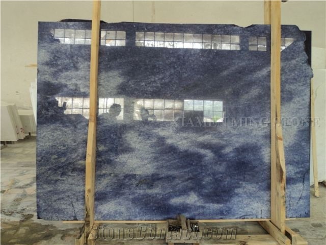 Azul Diva Dark Blue Sodalite Marble Slabs Polished,Machine Cutting Panel Tiles for Bathroom Walling,Floor Covering Pattern