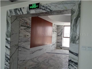 China Arabescato Marble Slabs Polished,China Arabescato Marble Tiles Machine Cutting,Clivia White Marble Green Veins for Hotel Floor Covering Pattern