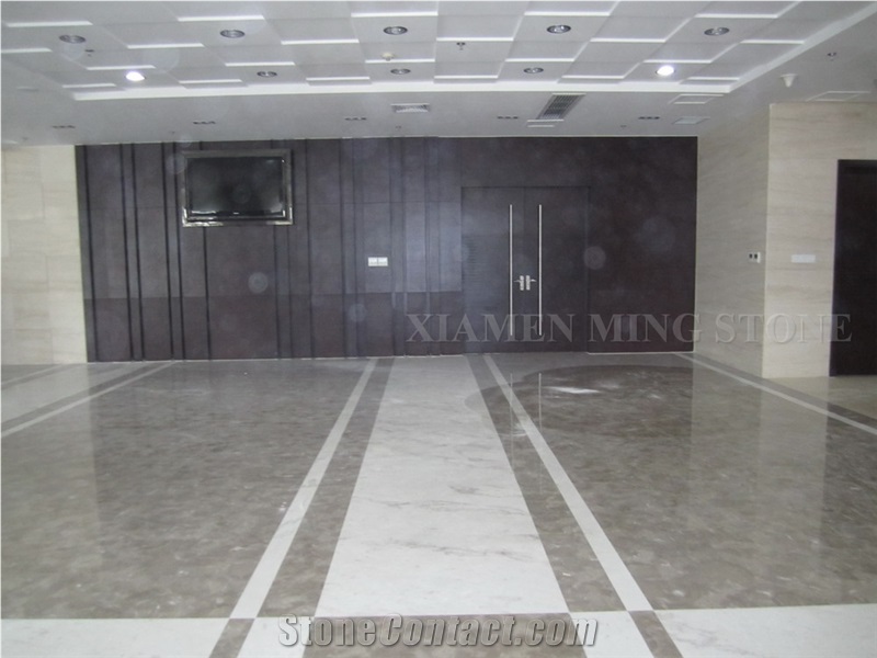 China Athen Bossy Grey Marble High Gloss Polished Slabs Tile, Cut to Size for Villa Interior Wall Cladding Panel Pattern,Floor Covering Skirting