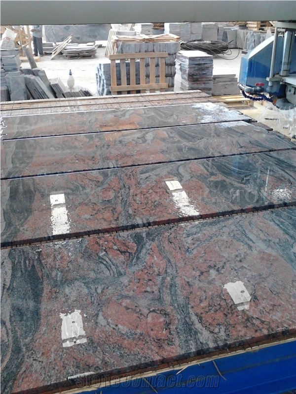 China Multicolor Juparana Red Spray Wave Granite Polished Slabs,Machine Cutting Tiles Panel for Wall Cladding,Interior Floor Covering,Skirting Tiles