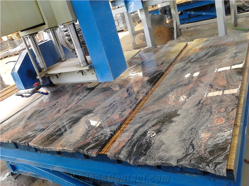 China Multicolor Juparana Red Spray Wave Granite Polished Slabs,Machine Cutting Tiles Panel for Wall Cladding,Interior Floor Covering,Skirting Tiles