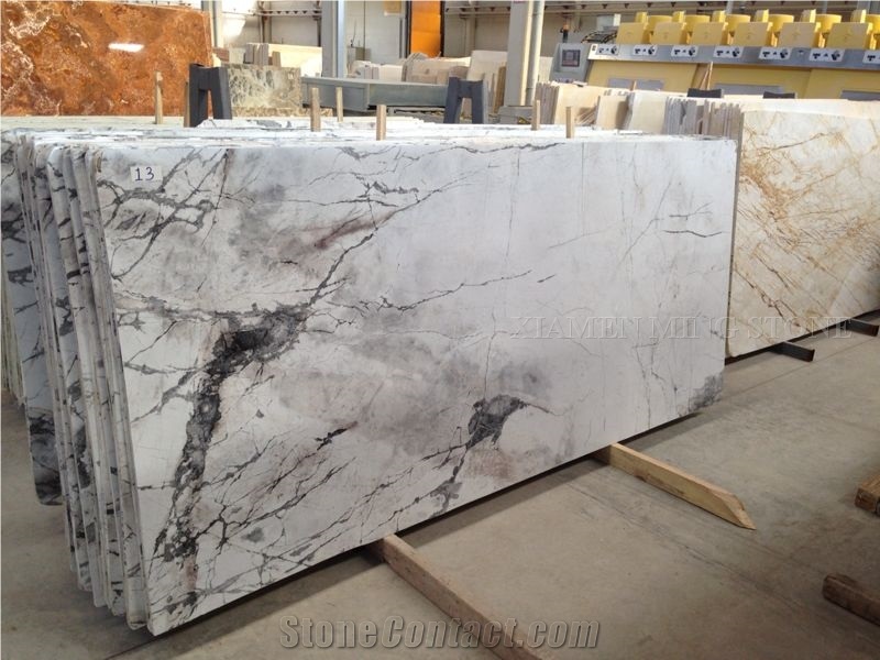 China White Clivia Marble Slabs,Machine Cutting Panel Tiles Wall Cladding,Floor Covering Tiles for Hotel Lobby