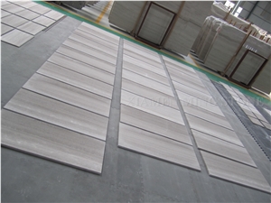 China White Wooden Vein Marble Slab Tile Machine Cutting Panel for Bathroom Floor Covering,Wall Cladding Project,Wood Grain Manufacturer