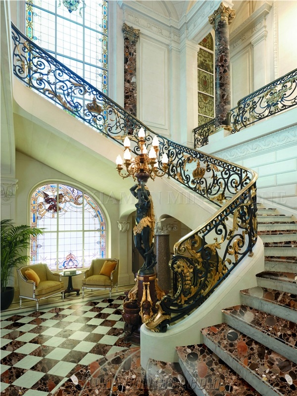 Colorful Stone Granite Polished Staircase,Interior Floor Stepping Covering,Riser Home Decoration