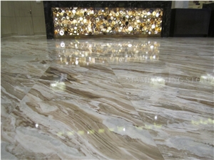 Forest Wood Brown Marble High Glossy Polished Tile Panel for Hotel Lobby Floor Covering Pattern,Marron Wooden Marble Slabs Paving
