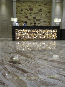 Forest Wood Brown Marble Polished Interior Staircase & Riser,Stepping Panel for Hotel Lobby Floor Covering Pattern,Brown Wooden Marble Stairs