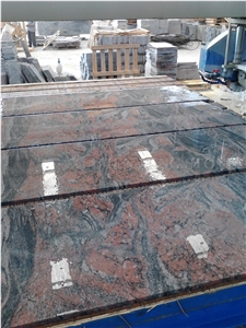 High Glossy China Multicolor Juparana Red Granite Polished Slabs,Machine Cutting Tiles Panel for Wall Cladding,Interior Floor Stepping,Skirting Tiles