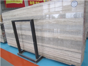 Italy Ocean Blue Silver Travertine Slabs Polished,Machine Vein Cutting Panel Tiles for Walling,Floor Stepping Pattern