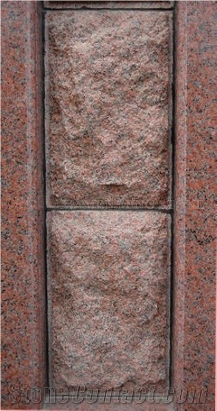 Maple Red Granite Split Face Mushroom Stone for Wall Cladding,G562 China Red Granite Villa Exterior Walling Stones