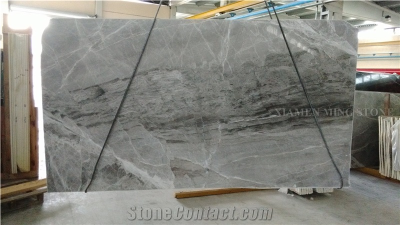 Mystic Grey Marble Polished Slabs,Machine Cutting Gris Panel Tiles for Wall Cladding,Hotel Lobby Floor Covering