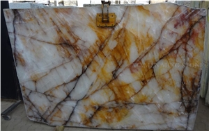 Precious Brazil Crystal Yellow Marble Translucent Slabs,Brazil Yellow Golden Veins Marble Tile Panel Flooring