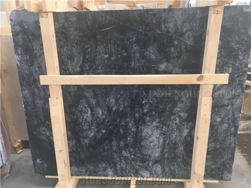 Sofistic Forest Black Marble Polished Slabs,Machine Cutting Panel Tiles for Hotel Lobby Paving,Bathroom Walling Panel