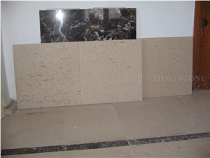 Sunta Mocca Cream Novo Limestone Project Tile,Machine Cutting Panel for Bathroom Walling,Floor Covering Beige Coral Stone